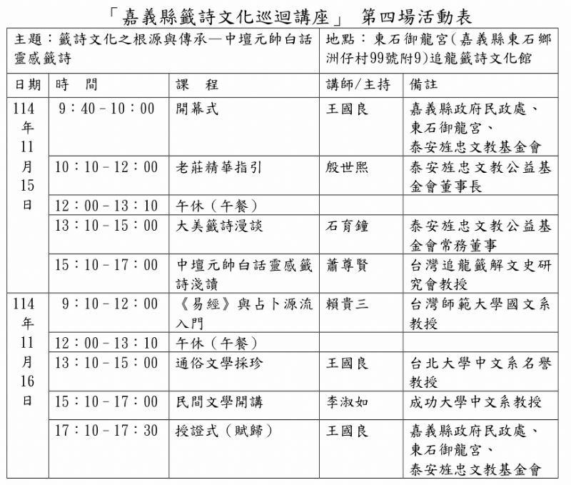 △東石御龍宮課程