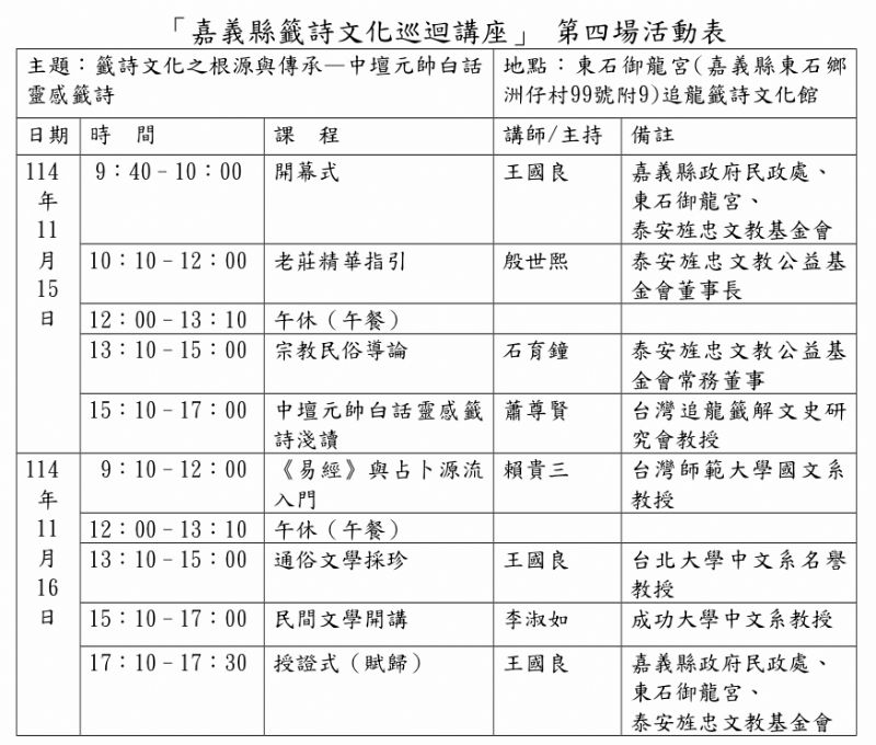 △東石御龍宮課程